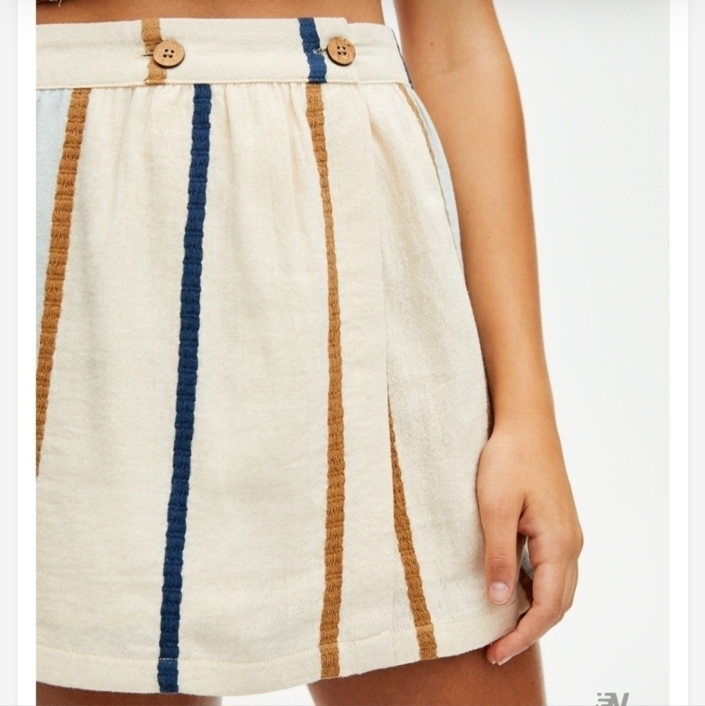 Pull&Bear Pacific Republic 100% Cotton Stripe Lined Skirt Women's Medium M EUC - Picture 3 of 11